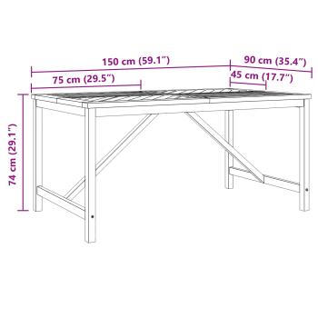 5-teiliges Garten Esszimmer Set Massivholz Akazie