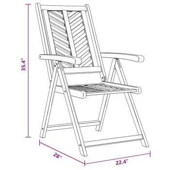 Gartenstühle 4 Stk. Verstellbar Massivholz Akazie