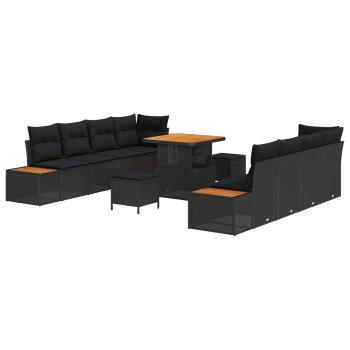 Gartensofa-set 11 Stk. 10-Sitzanzahl Schwarz