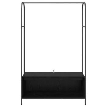 Kleiderständer mit Ablagen Schwarz Eiche 100x44x160 cm