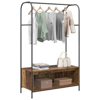 Kleiderständer mit Ablagen Altholz 100x44x160 cm