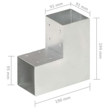 Pfostenverbinder L-Form Verzinktes Metall 91 x 91 mm