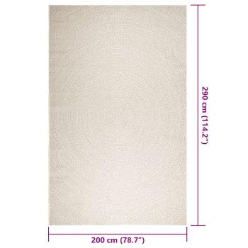 Teppich ZIZUR Creme 200x290 cm Jute-Optik Indoor und Outdoor