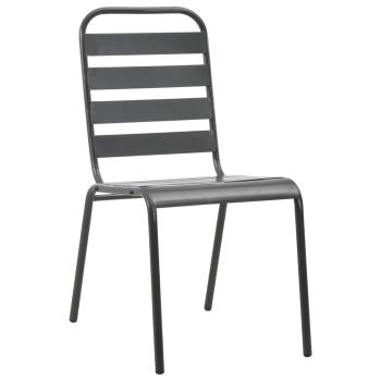 ARDEBO.de - 7-teiliges Garten Esszimmer Set Dunkelgrau Stahl