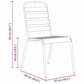7-teiliges Garten Esszimmer Set Dunkelgrau Stahl