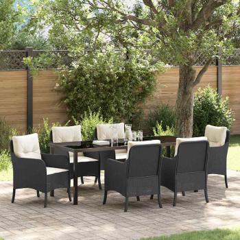 ARDEBO.de - Garten Essgruppe 7 stk. Schwarz Poly-Rattan