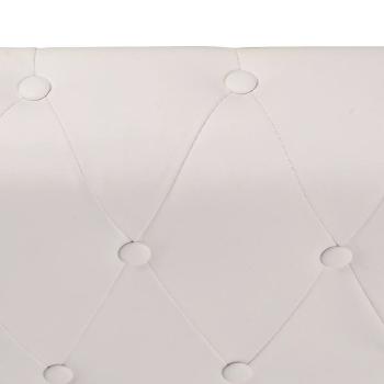Chesterfield-Ecksofa 6-Sitzer Kunstleder Weiß