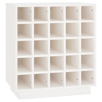 Weinregal Weiß 55,5x34x61 cm Massivholz Kiefer