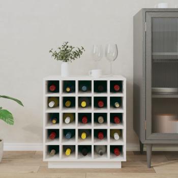 Weinregal Weiß 55,5x34x61 cm Massivholz Kiefer