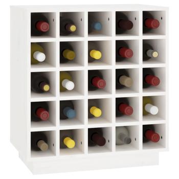 Weinregal Weiß 55,5x34x61 cm Massivholz Kiefer