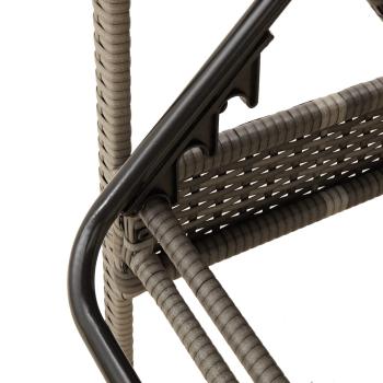 Sonnenliege mit Kissen Grau 63 x 200 x 81 cm Poly Rattan (nur USA)