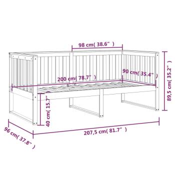 Tagesbett ohne Matratze 90x200 cm Massivholz Kiefer