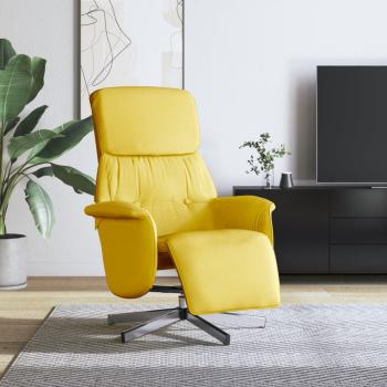 ARDEBO.de - Relaxsessel mit Fußteil Hellgelb Stoff