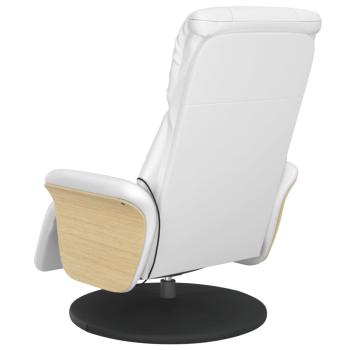 Massagesessel mit Fußteil Weiß Kunstleder