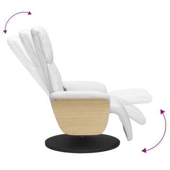 Massagesessel mit Fußteil Weiß Kunstleder