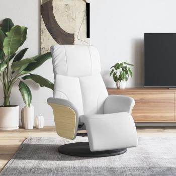 ARDEBO.de - Relaxsessel mit Fußteil Weiß Kunstleder