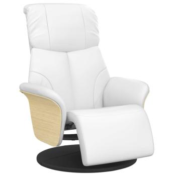 Relaxsessel mit Fußteil Weiß Kunstleder