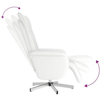 Relaxsessel mit Fußteil Weiß Kunstleder