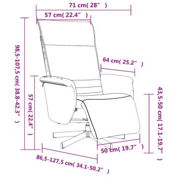 Relaxsessel mit Fußteil Weiß Kunstleder