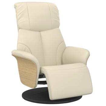 Relaxsessel mit Fußteil Creme Kunstleder