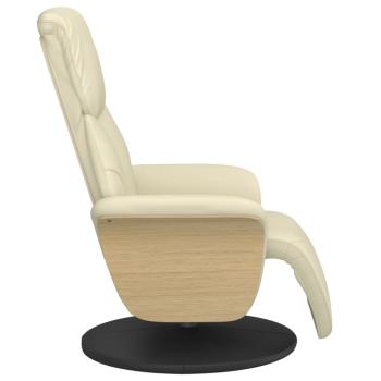 Relaxsessel mit Fußteil Creme Kunstleder