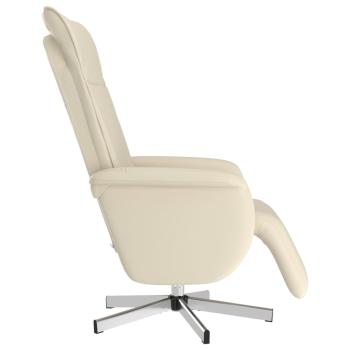Massagesessel mit Fußteil Creme Kunstleder