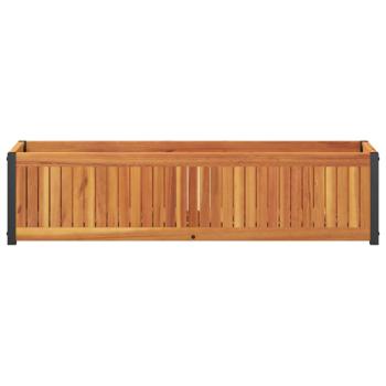 Pflanzkübel 110x30x27,5 cm Massivholz Akazie und Stahl