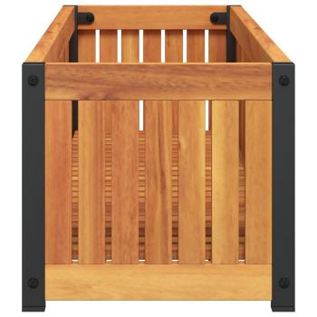 Pflanzkübel 110x30x27,5 cm Massivholz Akazie und Stahl
