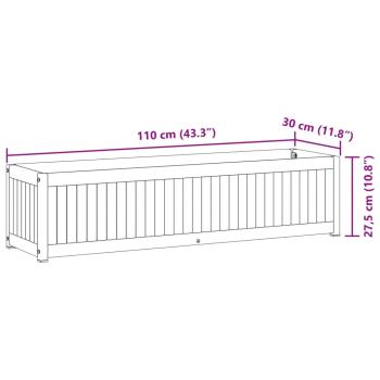 Pflanzkübel 110x30x27,5 cm Massivholz Akazie und Stahl