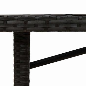7-teiliges Garten Essgruppe Schwarz Poly-Rattan