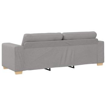 2-tlg. Sofagarnitur mit Kissen Wolkengrau Stoff