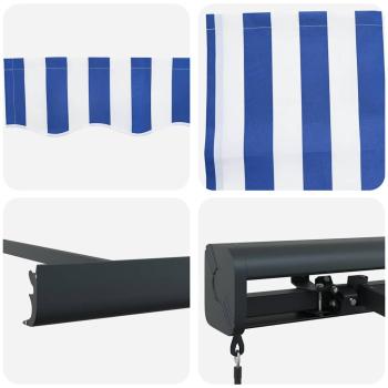 Manuelle ausziehbare Markise Blau und Weiß 300x250 cm