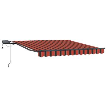 Manuelle einziehbare Markise mit LED Orange und Braun 300x250 cm