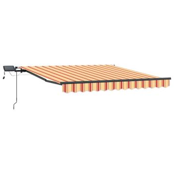 Manuelle einziehbare Markise mit LED Gelb und Orange 300x250 cm
