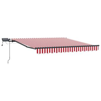 Manuelle einziehbare Markise mit LED in Rot und Weiß 300x250 cm