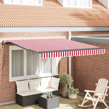 Automatische Einziehbare Markise Rot und Weiß 300x250 cm
