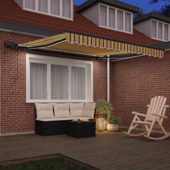 Manuelle einziehbare Markise mit LED mehrfarbigen Streifen 300x250 cm