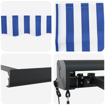 Automatische einziehbare Markise Blau und Weiß 350x250 cm