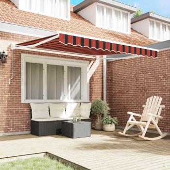 Manuelle einziehbare Markise Orange und Braun 350x250 cm