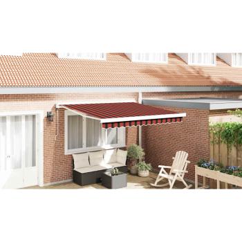 Ausziehbare Markise Rot und Schwarz 350 x 250 x 165 cm