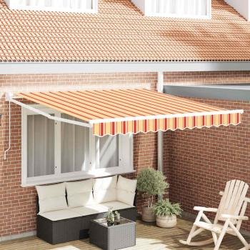 ARDEBO.de - Einziehmarkise Manuell Gelb und Orange 350x250 cm