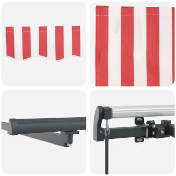 Manuelle einziehbare Markise mit LED Rot-Weißen Streifen 350x250 cm