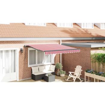 Automatische einziehbare Markise Rot und Weiß Streifen 350x250 cm