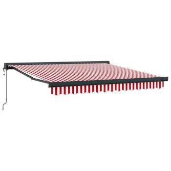 Automatische einziehbare Markise Rot und Weiße Streifen 350x250 cm