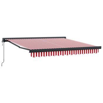 Automatische einziehbare Markise Rot und Weiße Streifen 350x250 cm