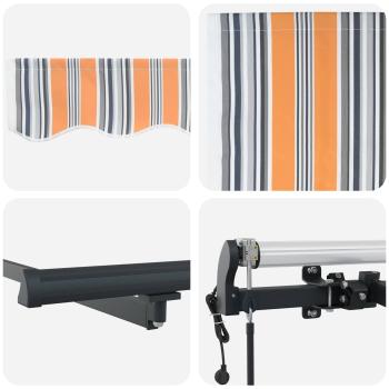 Automatische Einziehbare Markise Mehrfarbige Streifen 350x250 cm