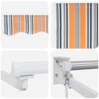 manuelle einziehbare Markise mit gestreiften Multicolor 350x250 cm