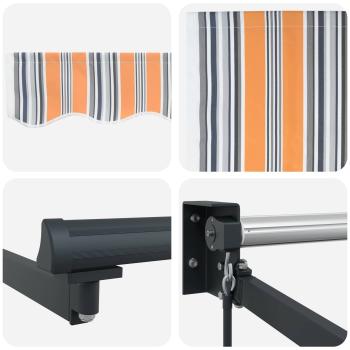 manuelle einziehbare Markise mit mehrfarbigem Streifen 350x250 cm