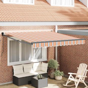 manuelle einziehbare Markise mit mehrfarbigem Streifen 350x250 cm