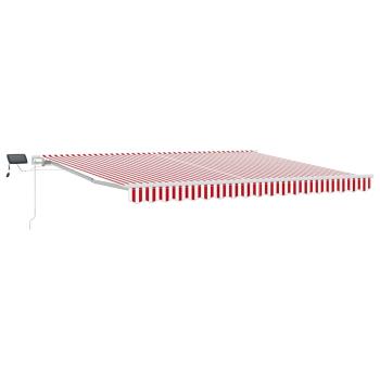 Manuelle einziehbare Markise mit LEDs in Rot und Weiß 400x300 cm